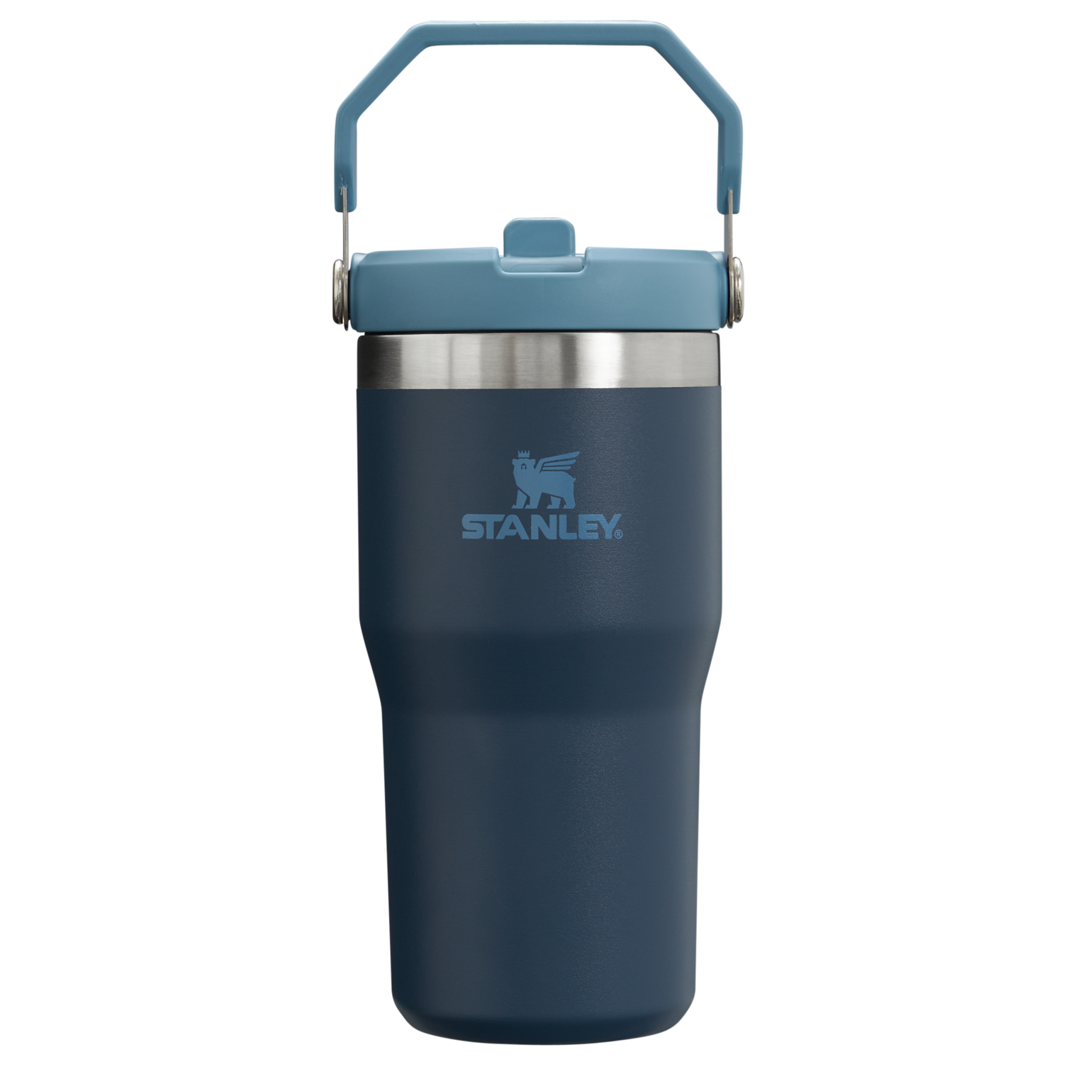 Stanley The IceFlow FlipStraw Tumbler Water Bottle 20 OZ In Navy Blue
