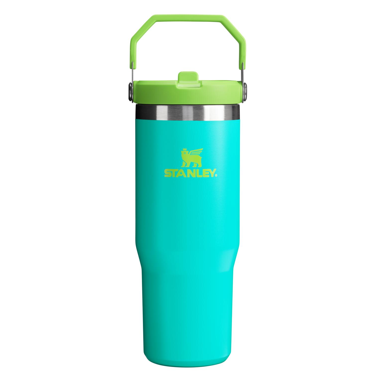 Stanley 30 OZ IceFlow Flip Straw Stainless Steel Tumbler In Tropical Teal