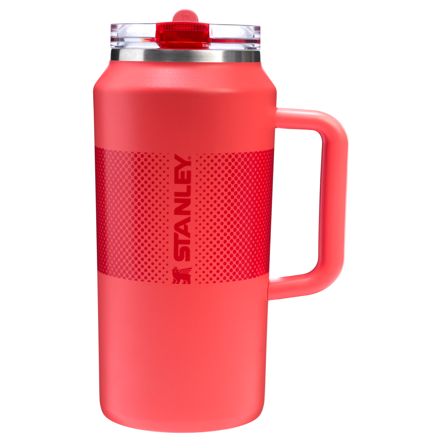 Stanley 64 OZ ProTour FlipStraw Quencher Tumbler In Hot Coral Red